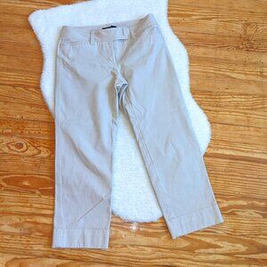 WHBM Slim Crop Khaki Cream Beige Neutral Capris